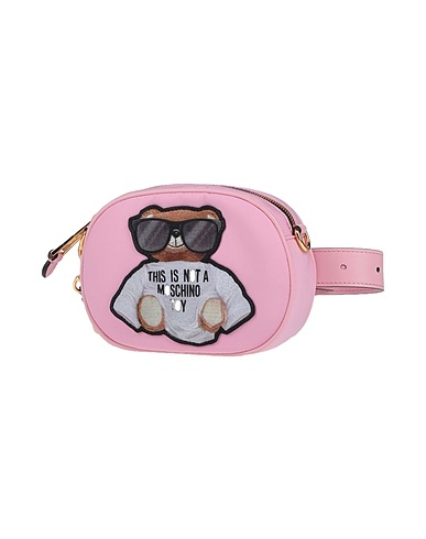 MOSCHINO Belt Bags Pink Soft Leather, Textile fibers
