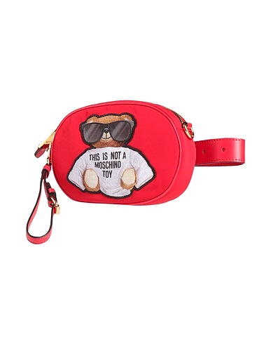 MOSCHINO Gürteltaschen Rot Leder, Gewebefasern