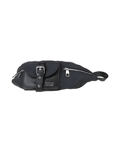 VERSACE JEANS COUTURE Belt Bags Black 80% Polyester, 20% Soft Leather, Polyurethane resin