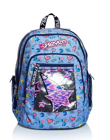 SEVEN Backpack & fanny pack Sky blue 100% Polyester