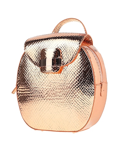 SERGIO ROSSI Backpacks Rose gold Soft Leather
