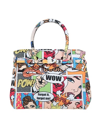 SAVE MY BAG ハンドバッグ ホワイト ポリエステル 90% / ポリウレタン 10%
