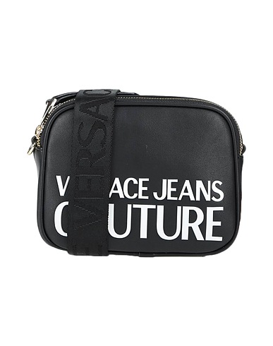 VERSACE JEANS COUTURE Cross-body bags Black 100% Polyurethane, Polyurethane resin
