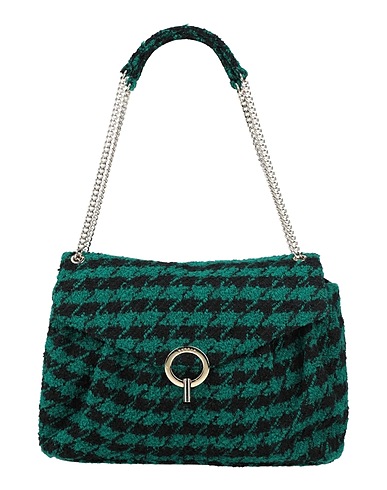 SANDRO Shoulder bag Green 45% Acrylic, 35% Wool, 20% Polyester
