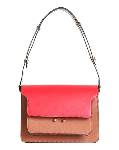 MARNI Handbag Red 95% Calfskin, 5% Brass