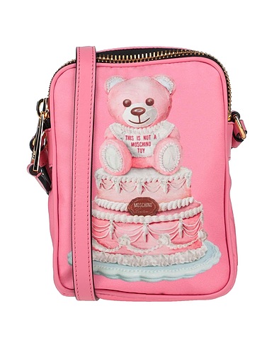 MOSCHINO Across-body bag COUTURE Pink Textile fibres, Leather