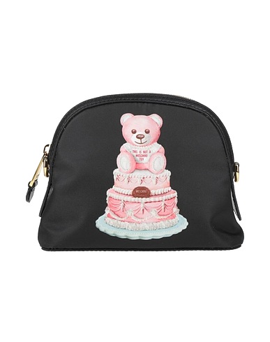 MOSCHINO Handbag COUTURE Black Soft Leather, Textile fibres
