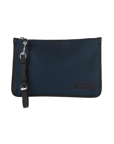 MOSCHINO Handbag Midnight blue Textile fibres, Soft Leather