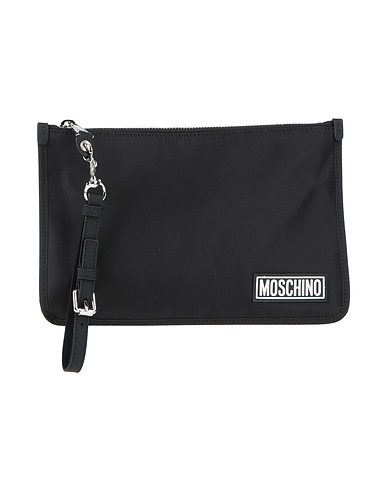 MOSCHINO Handbag Black Textile fibres, Soft Leather