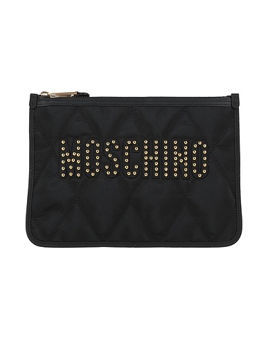 MOSCHINO Handbag Black 100% Polyester, Soft Leather