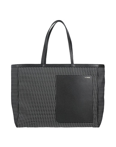 VALEXTRA Handbag Black 64% Polyamide, 34% Polyester, 2% Kevlar®, Calfskin