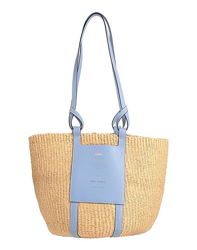 CHLOÉ Schultertasche Hellblau 100% Papier, Kalbsleder