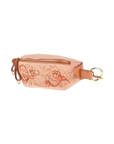 ALBERTA FERRETTI Belt Bags Brown Textile fibers, Soft Leather
