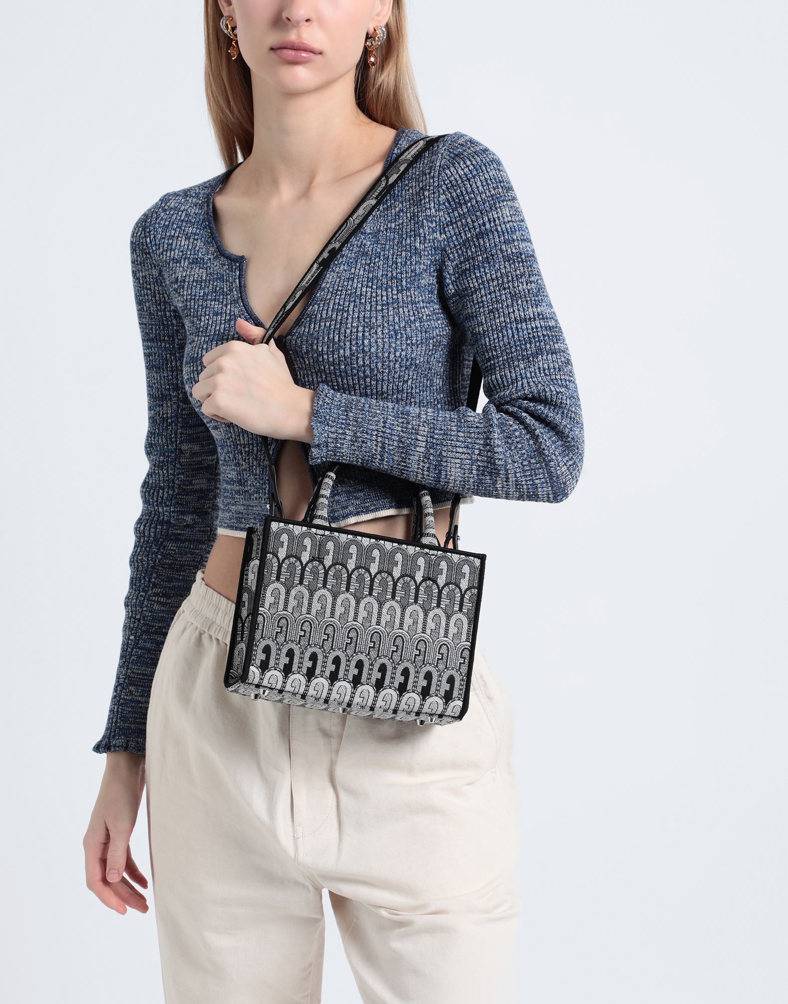 FURLA OPPORTUNITY MINI TOTE - TESSUTO JACQUARD ARCO ETNICO LOGO+