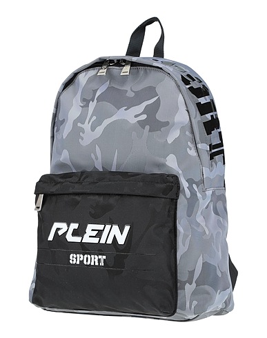 PLEIN SPORT Backpacks Grey Nylon, Polyurethane