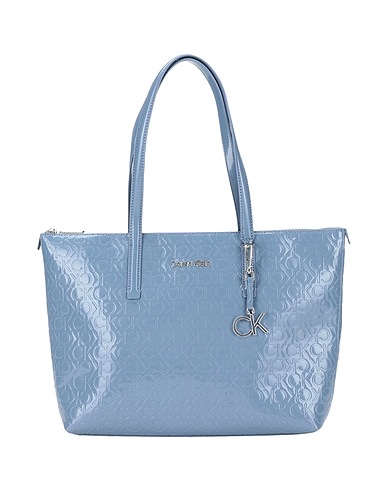 CALVIN KLEIN Handbag CK MUST SHOPPER MD EM MONO
 Pastel blue 100% Polyurethane