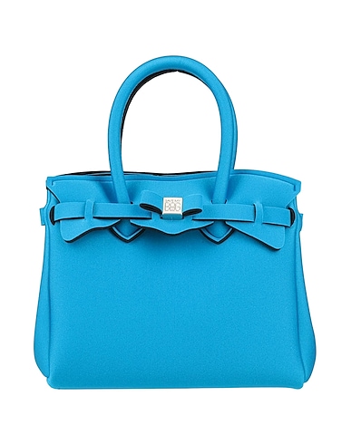 SAVE MY BAG Handbag Azure 50% PEEK (Polyether - Ether - Ketone), 40% Polyamide, 10% Elastane