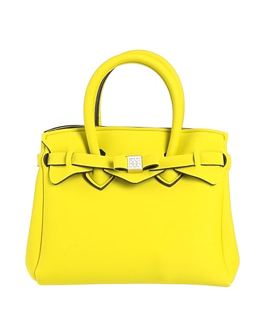 SAVE MY BAG Handbag Lime green 50% PEEK (Polyether - Ether - Ketone), 40% Polyamide, 10% Elastane