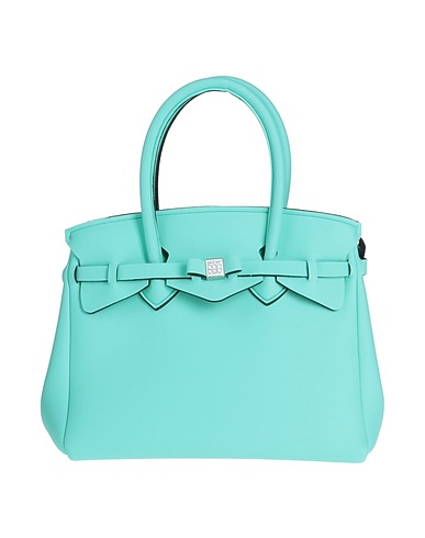 SAVE MY BAG Handbag Turquoise 50% PEEK (Polyether - Ether - Ketone), 40% Polyamide, 10% Elastane