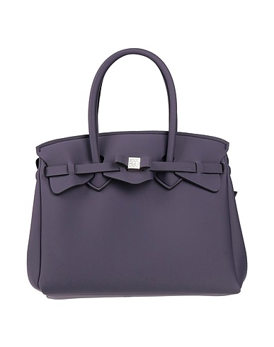 SAVE MY BAG Borsa a mano Viola scuro 50% PEEK (Polietere - Etere - Chetone), 40% Poliammide, 10% Elastan