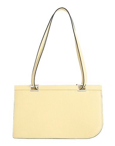 VALEXTRA Borsa a spalla Giallo pastello 100% Pelle di vitello