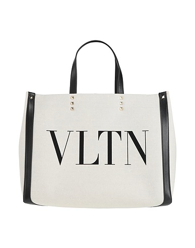 VALENTINO GARAVANI Handbag White Textile fibers, Soft Leather