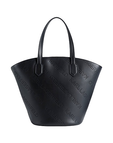 KARL LAGERFELD Handbag K/PUNCHED LOGO LARGE TOTE
 Black 58% Bovine leather, 42% Cotton