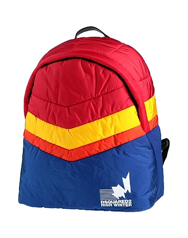 DSQUARED2 Rucksacks Red Soft Leather, Textile fibres