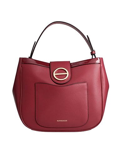 BORBONESE Handbag Burgundy 85% Soft Leather, 15% PVC - Polyvinyl chloride