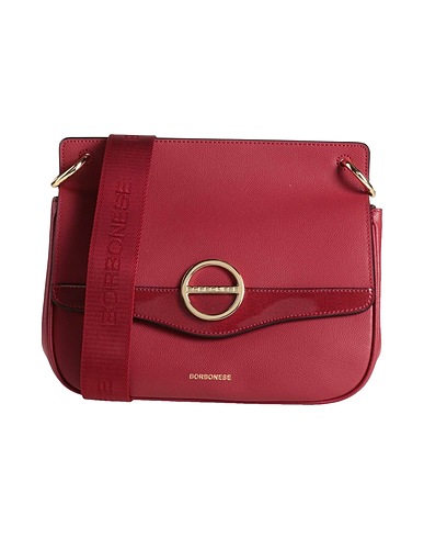 BORBONESE Across-body bag Burgundy 85% Leather, 15% PVC - Polyvinyl chloride