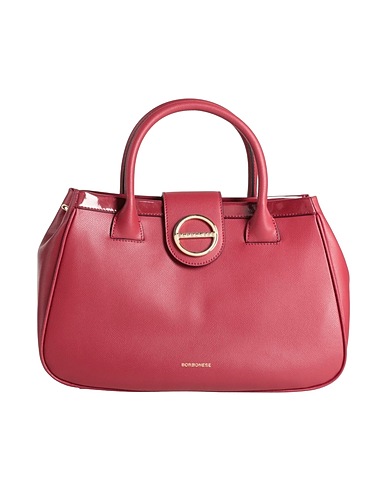 BORBONESE Handbag Burgundy 85% Soft Leather, 15% PVC - Polyvinyl chloride