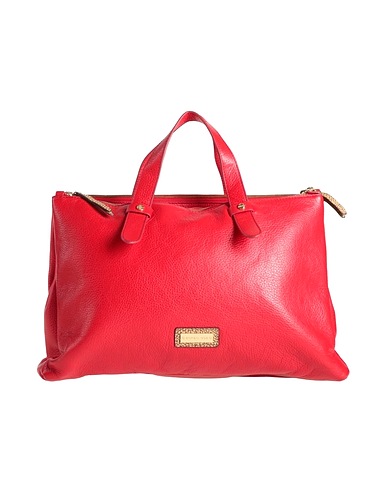 BORBONESE Handbag Red Soft Leather, PVC - Polyvinyl chloride, Cotton, Polyester