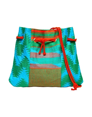 KENTE PROJECT x 8 by YOOX Across-body bag COTTON JACQUARD CROSSBODY BAG Turquoise 100% Cotton