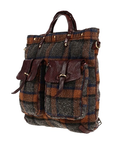 CAMPOMAGGI Rucksacks Brown 100% Wool, Calfskin