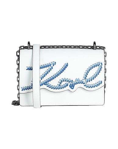 KARL LAGERFELD Across-body bag K/SIGNATURE WHIP SM SB White 96% Bovine leather, 4% Polyurethane