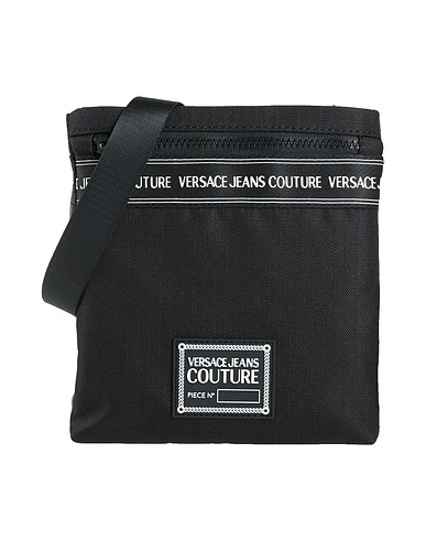VERSACE JEANS COUTURE Cross-body bags Black 90% Polyamide, 10% Polyurethane, Polyurethane resin