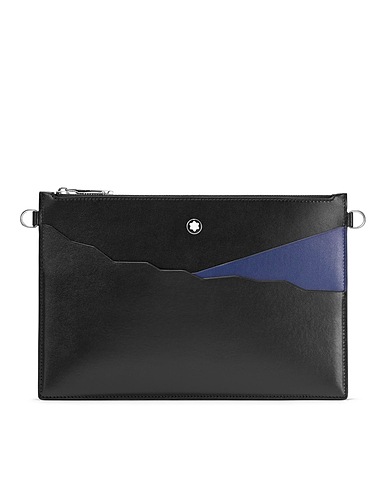 MONTBLANC Handbag Meisterstück Pouch Black 100% Calfskin