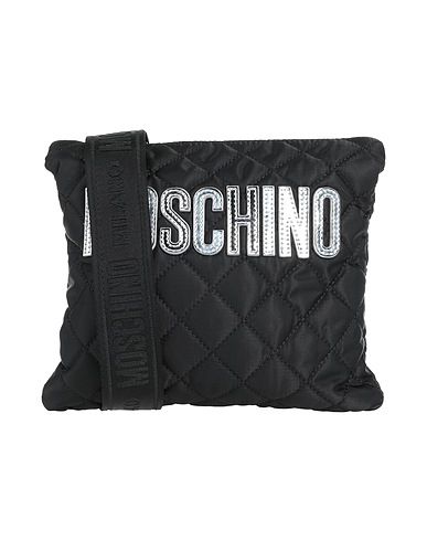 MOSCHINO Cross-body bags Black Soft Leather, Textile fibers