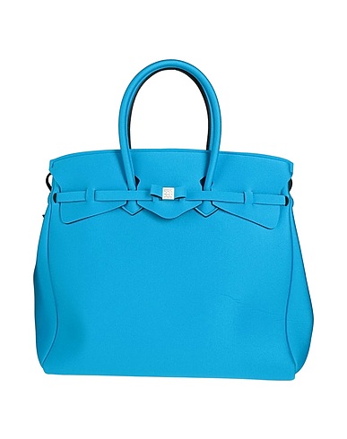 SAVE MY BAG Handbag Azure 50% PEEK (Polyether - Ether - Ketone), 40% Polyamide, 10% Elastane