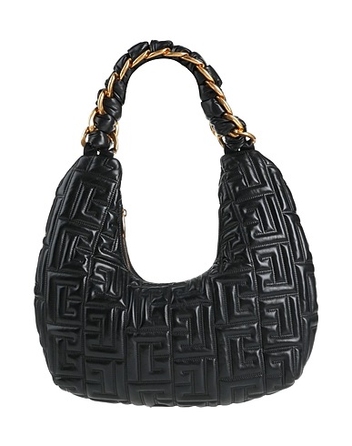 BALMAIN Shoulder bag Black Lambskin, Sheepskin