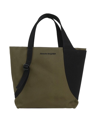 MCQUEEN Handbag Military green Textile fibres