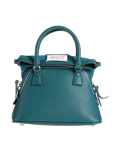 MAISON MARGIELA Handbag Deep teal Soft Leather, Textile fibres