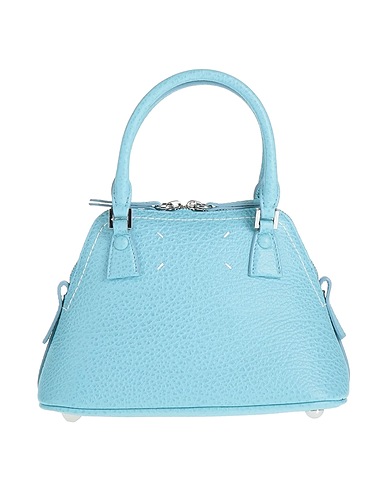 MAISON MARGIELA Handbag Sky blue Soft Leather, Textile fibres