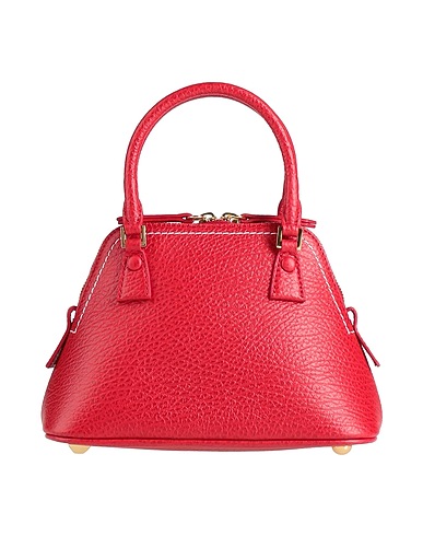 MAISON MARGIELA Borsa a mano Rosso Pelle, Fibre tessili
