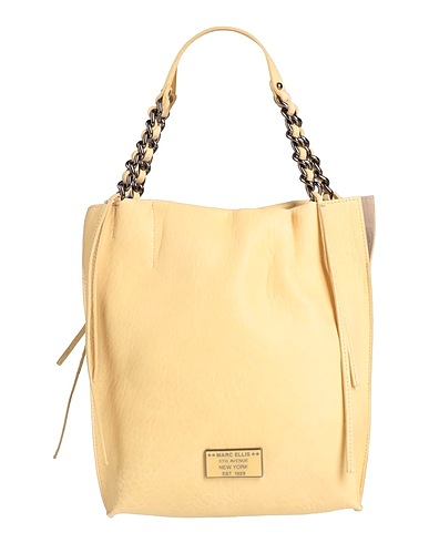 MARC ELLIS Handbag Pastel yellow Soft Leather
