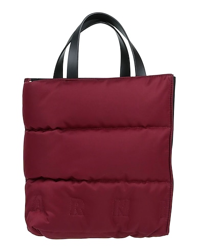 MARNI Handbag Burgundy 90% Polyamide, 10% Acrylic, Bovine leather