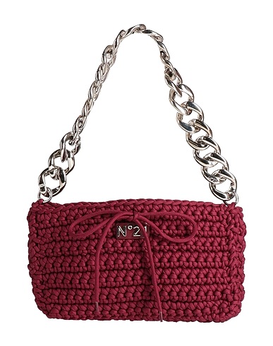 N°21 Shoulder bag Plum Textile fibers