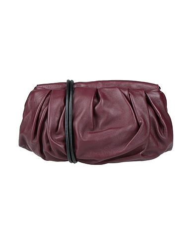 BORBONESE Across-body bag Burgundy 100% Soft Leather