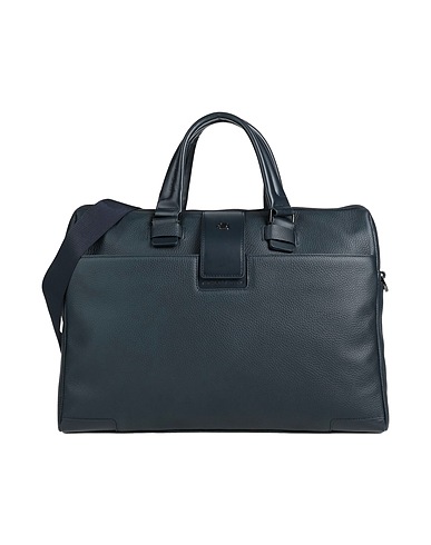 PIQUADRO Handbag Midnight blue 100% Bovine leather, Nylon, Polyester, Metal, Synthetic fibers