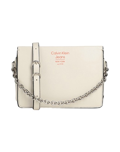 CALVIN KLEIN JEANS Handbag Beige 100% Polyurethane